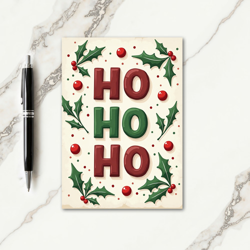 Ho Ho Ho Berry Wreath Card