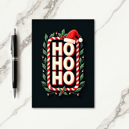 Ho Ho Ho Candy Cane Card
