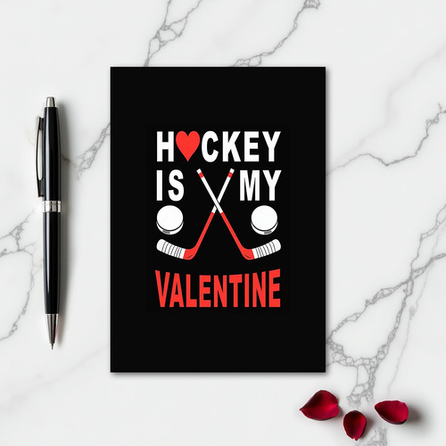 Hockey Heart Striped Sticks Card