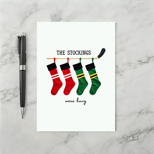 Hockey Stick Stockings Were Hung Sports Christmas