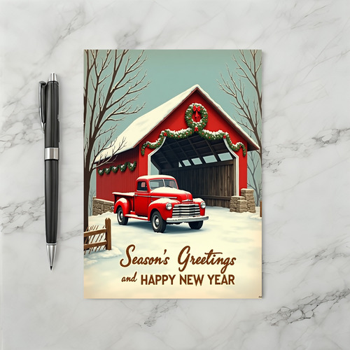 Holiday Red Truck New Year