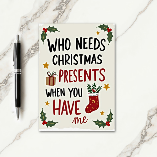 Holly Berry Christmas Message Card