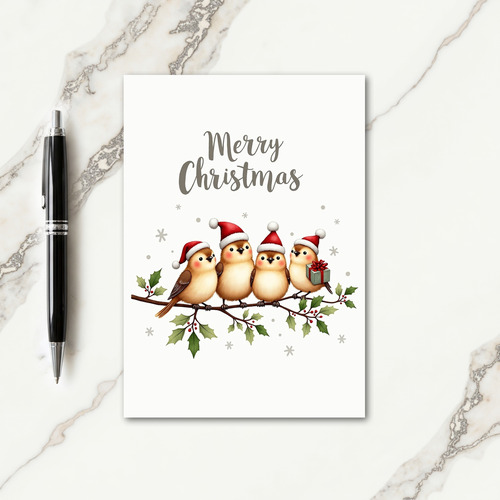 Holly Branch Birds Card
