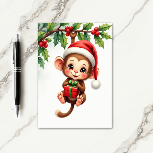 Holly Creature Christmas Card