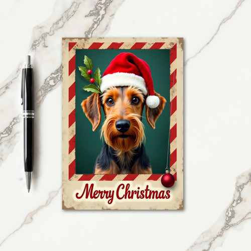 Holly Hat Puppy Card