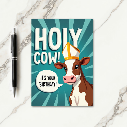 Holy Cow Birthday Card