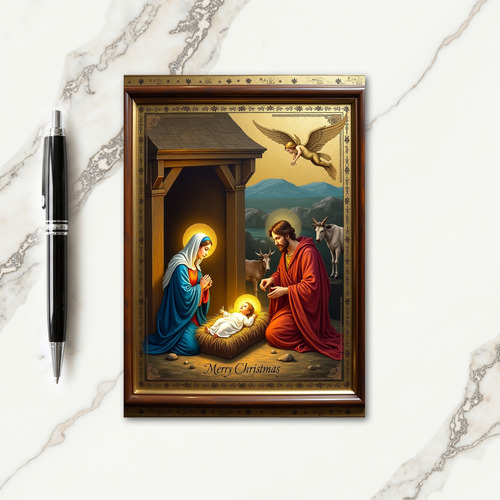 Holy Night Manger Card