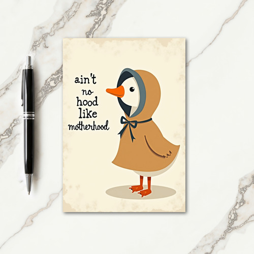Hooded Motherhood Goose Day Card