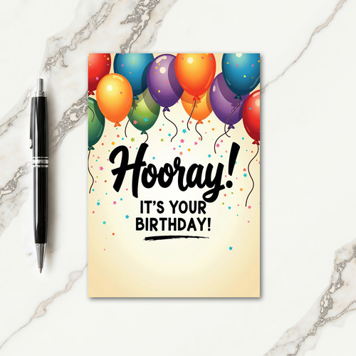 Hooray Birthday Script Card