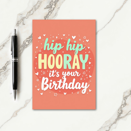 Hooray Birthday Text Card