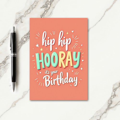 Hooray Script Birthday Card