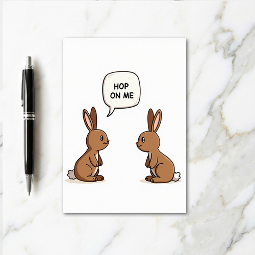 Hop On Me Funny Animal Card