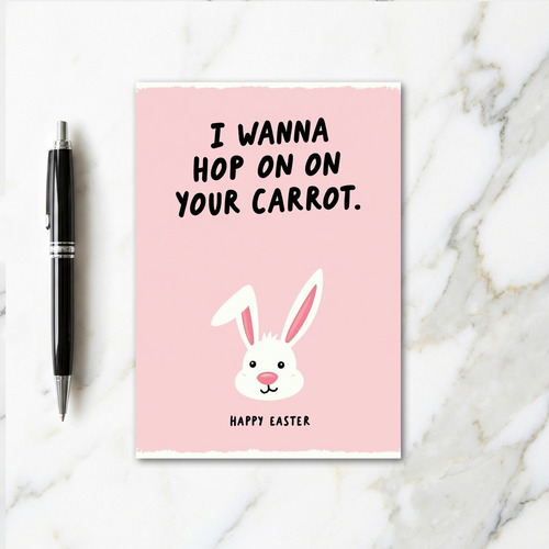 Hop On My Carrot Easter Card