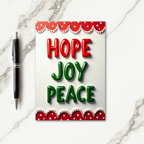 Hope Joy Peace 3D Card