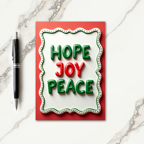 Hope Joy Peace Plaque Card