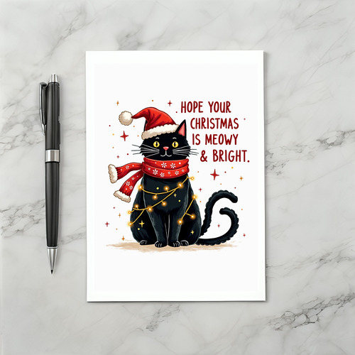 Hope Your Christmas Is Meowy and Bright Greeting Card