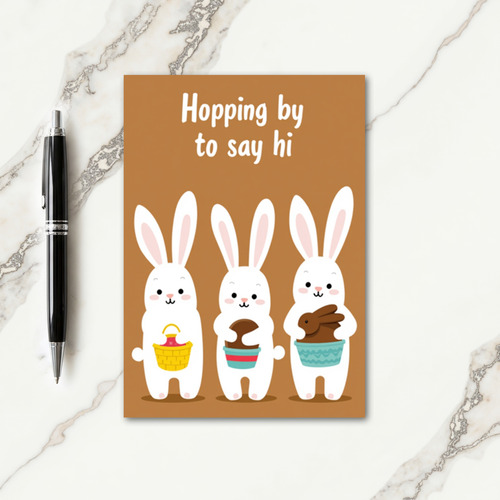 Hopping By To Say Hi Friend Card