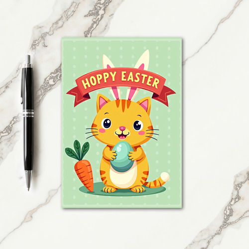 Hoppy Easter Feline Friend Card