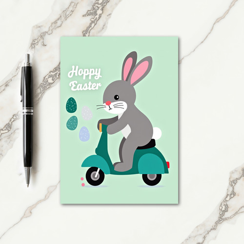 Hoppy Easter Rabbit Scooter Card