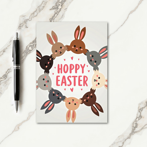 Hoppy Easter Rabbit Wreath Card