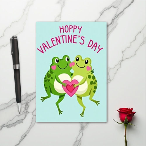 Hoppy Frog Valentine Card