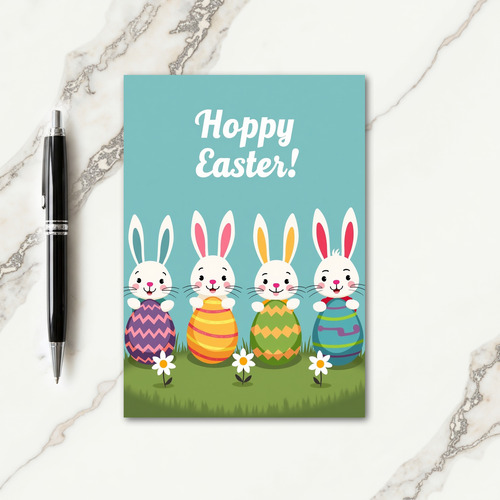 Hoppy Spring Bunnies Egg Card