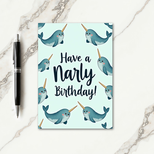 Horned Aquatic Birthday Card