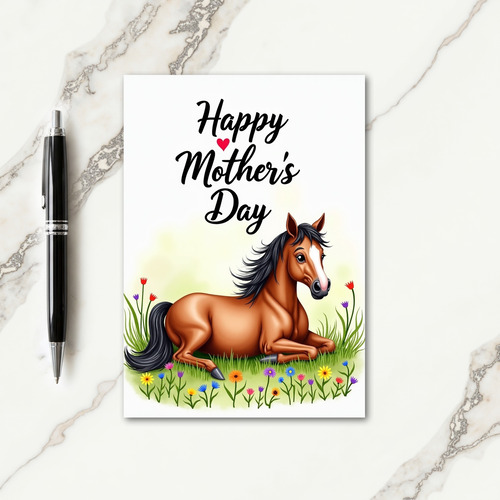 Horse Floral Mothers Day Card