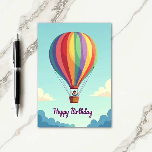 Hot Air Balloon Birthday Card