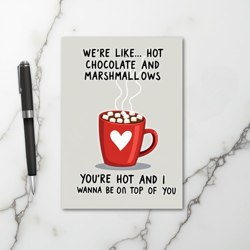 Hot Chocolate Marshmallow Flirty Card