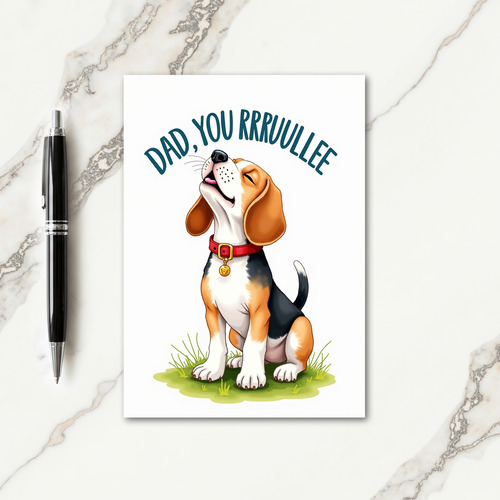 Hound Dog Dad You Rule Art Card