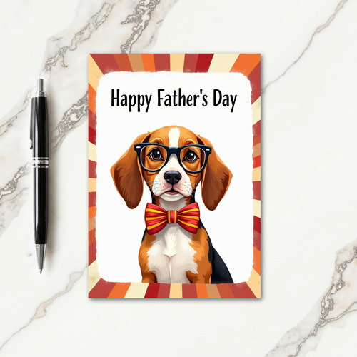 Hound With Specs Fathers Day Card