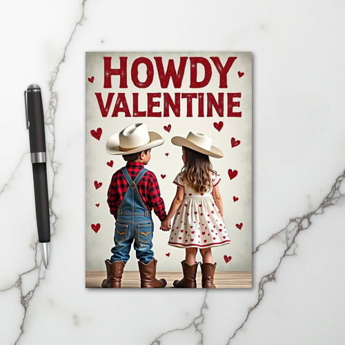 Howdy Valentine Kids Cowboy Card