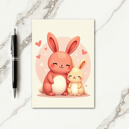 Hugging Bunnies Mothers Day Card