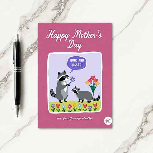 Hugs And Kisses Mothers Card