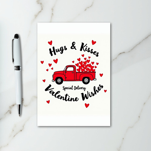Hugs And Kisses Valentine Wishes Card