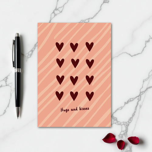 Hugs Kisses Hearts Love Card