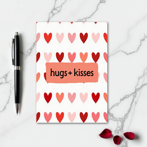 Hugs Kisses Pattern Love Card
