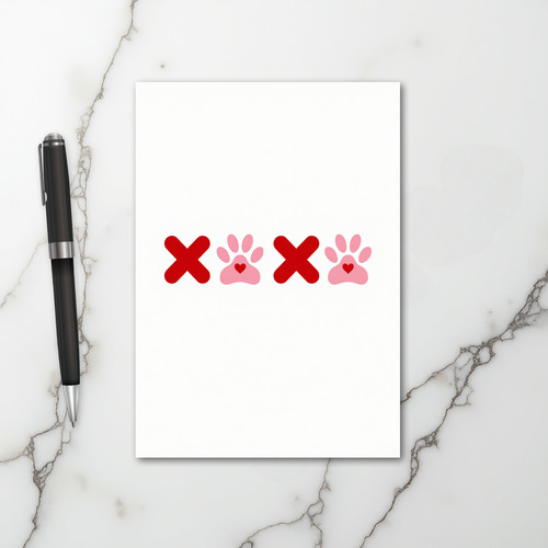 Hugs Kisses Pet Paw Card