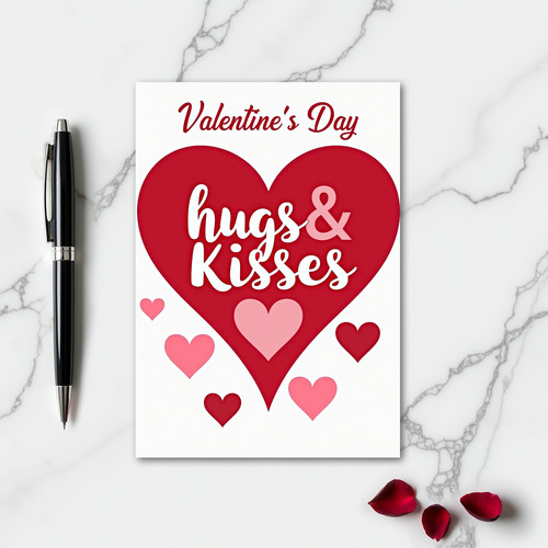 Hugs Kisses Valentines Day Card