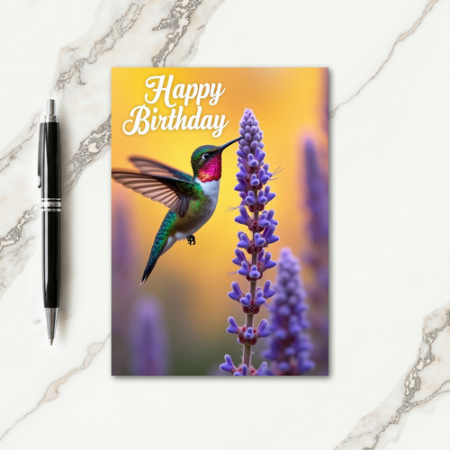 Humming Bird Birthday Card