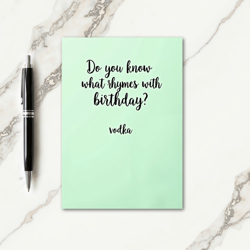Humorous Birthday Script Card