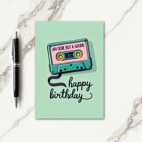 Humorous Cassette Birthday Card
