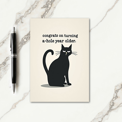 Humorous Cat Birthday Card