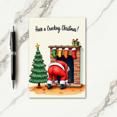 Humorous Butt Crack Christmas Card