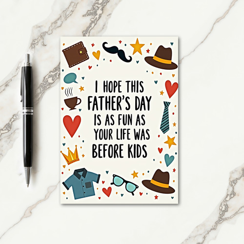 Humorous Fathers Day Icons Card