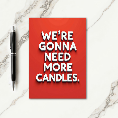 Humorous Red 3D Text Birthday Card