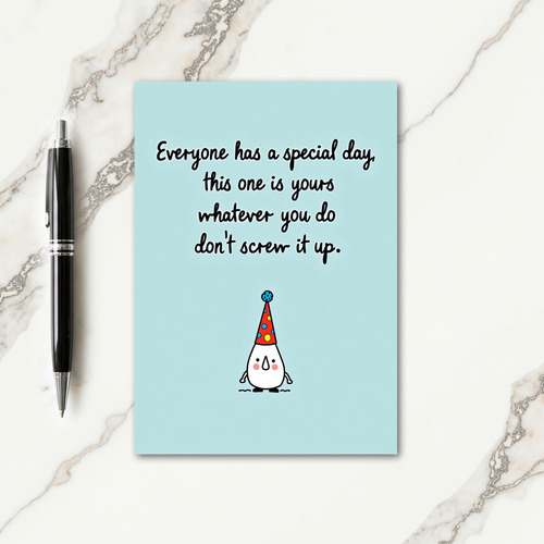 Humorous Script Birthday Card
