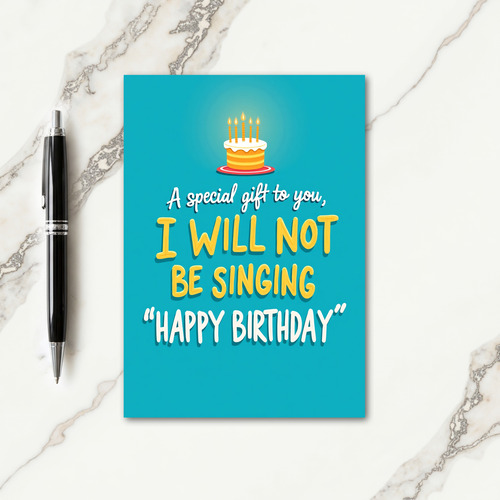 Humorous Turquoise Birthday Card