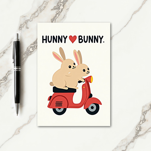 Hunny Bunny Scooter Love Card